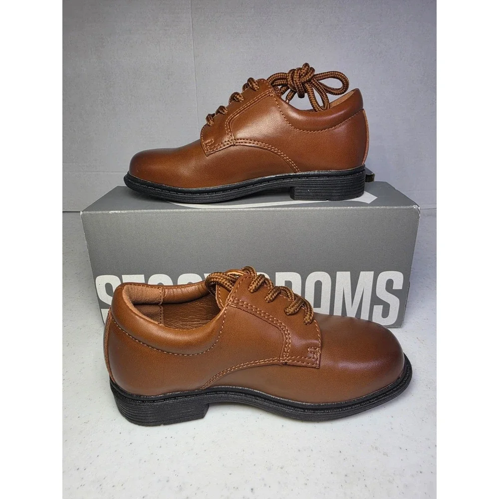 Stacy Adams Austin Boys Dress Shoes Cognac Brown Lace Up Oxfords Size 6M New